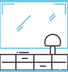 Tv Cabinet Line Icon Outline Symbol