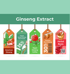 Ginseng Extract Promo Tags On Rope Set Engraved