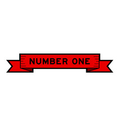 Ribbon Label Banner With Word Number One In Red