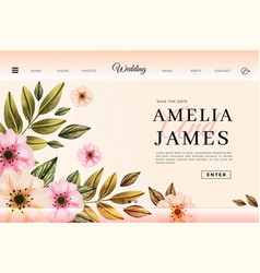 Floral Wedding Landing Page Template Design