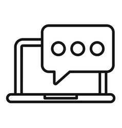 Laptop Chat Icon Outline Call Customer