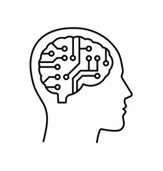 Ai In Human Brain Icon Design