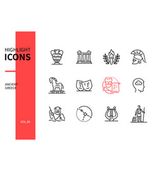 Ancient Greece - Modern Line Design Style Icons