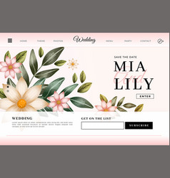 Floral Wedding Landing Page Template Design