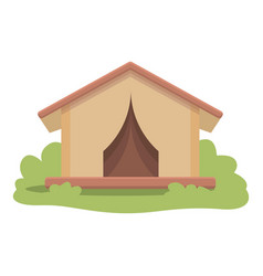 Open Glamping Tent Icon Cartoon Camping House