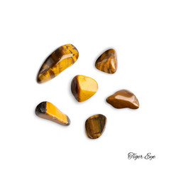 Tiger Eye Pebbles Isolated Brown Polished Quartz