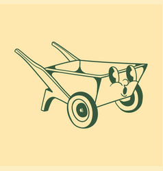 Vintage Character Design Of Wheelbarrow