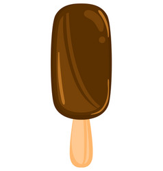 Cartoon Chocolate Ice Cream Bar On Stick Cute