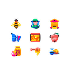 Honey Products Icons Set