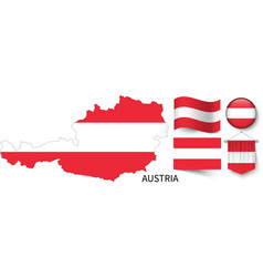 Map Of Austria And The Various Flags Of Austria