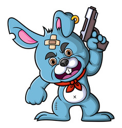 Angry Rabbit Holding Gun