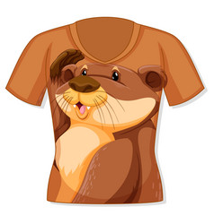 Front Of T-shirt With Otter Pattern