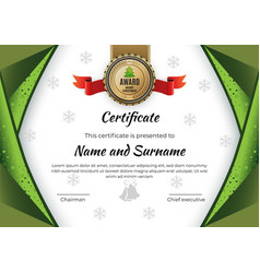 Christmas White Green Certificate Winter