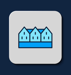 Filled Outline Icelandic Wooden House Icon