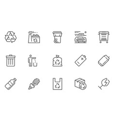 Garbage Line Icons Set