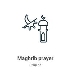 Maghrib Prayer Outline Icon Thin Line Black