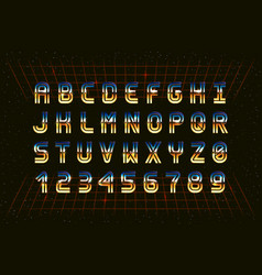 Retro Chrome Font In Style 80s