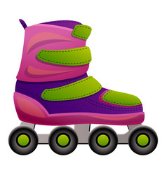 Pink Roller Skates Icon Cartoon Summer