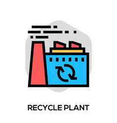 Recycling Plant Flat Line Icon