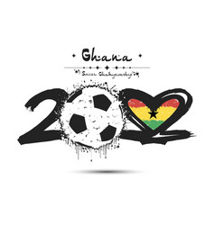 2022 Soccer Ball Heart With Flag Of Ghana