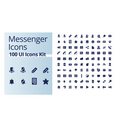 Messenger Application Black Glyph Ui Icons Kit