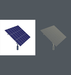 Solar Panel Concept Line Blueprint Wire-frame