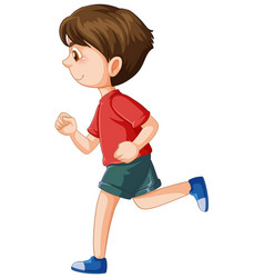 A Boy Running On White Background