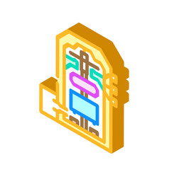 Flywheel Storage Energy Isometric Icon