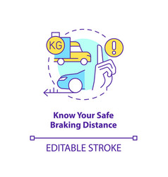 Know Your Safe Braking Distance Concept Icon