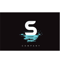 S Letter Logo Design With Water Splash Ripples