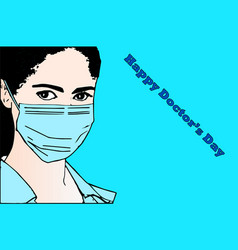 Woman In Mask National Doctors Day Usa