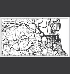 Sunshine Coast Australia City Map In Black