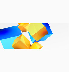 3d Abstract Background Flying Cubes