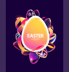 Composition Of 3d Easter Eggs Holiday Background