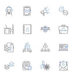 Job Recruitment Line Icons Collection Hire