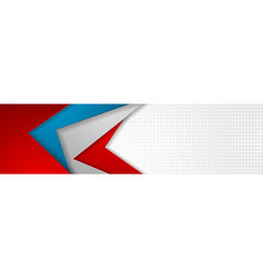 Abstract Blue And Red Tech Geometric Banner Design