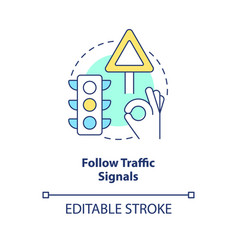 Follow Traffic Signals Concept Icon