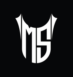 Ms Logo Monogram Shield Sharp Half Round Shape