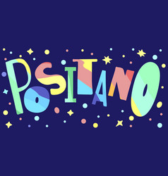 Positano Cartoon Funny Text Italy