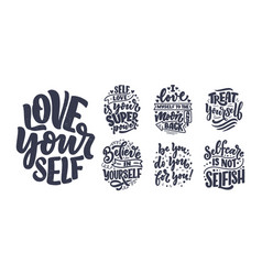 Set With Selfcare Lettering Quotes For Blog