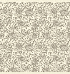 Vintage Brown Dahlia Floral Pattern Seamless