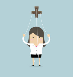 Businesswoman Marionette On Ropes