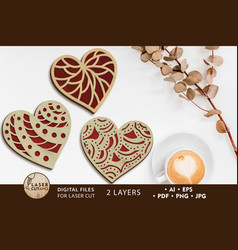 Decorative Valentines Day Heart Set Cut Template