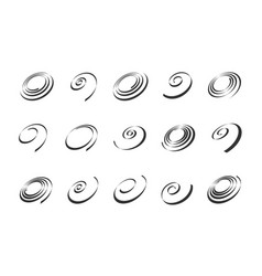 Set Of Spiral Design Elements Abstract Swirl Icons