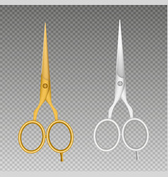 Silver And Gold Hairdresser Scissors Realistic