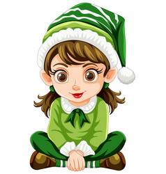 Cartoon Elf In Festive Attire Smiling Joyfully