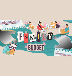 Family Budget Flat Collage