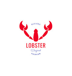 Lobster Red With Big Claws Logo Design