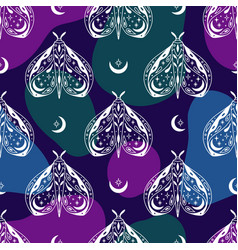 Magic Celestial Seamless Pattern With Moon Stars