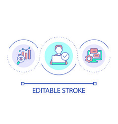 Remote Data Analysing Loop Concept Icon